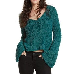 Free People Cropped Bell Sleeve Sweater